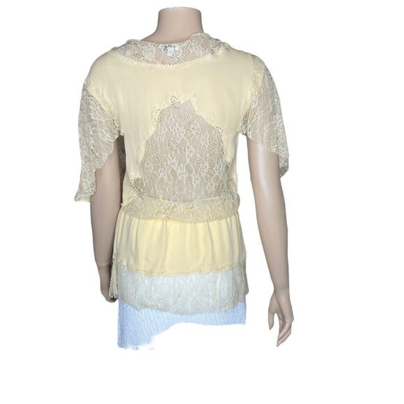 Foley + Corinna silk blouse top wrap lace beads - Picture 3 of 15